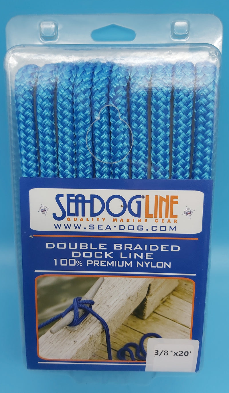 SeaDog Line 302110020BL-1. Premium Double Braided Dock Line, Blue, 3/8" x 20'