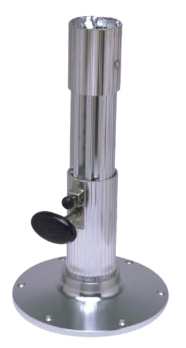 Garelick-EEz-in-Blue-Water-Adjustable-Height-Positive-Pin-Type-Lock-2.875"-Seat-Base,-Ribbed-Stanchion,-Satin-Anodized-Finish