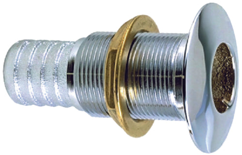 Perko 1-1/2 Thru Hull Connection, Chrome plated bronze.