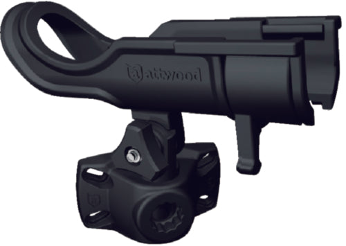 Attwood-adjustable-rod-holder-with-bi-axis-mount-black. Use with casting and spinning rods