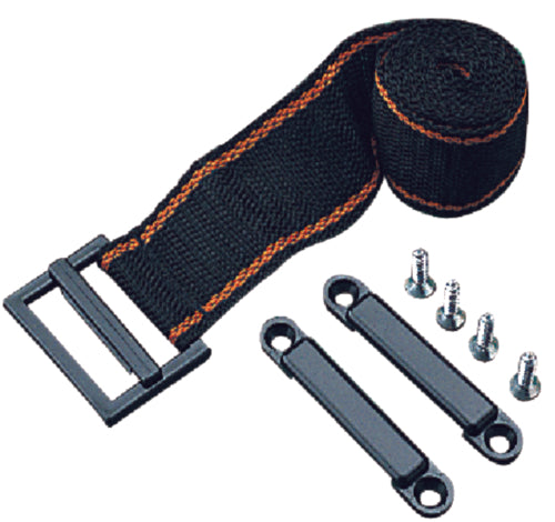 Sea-Dog Line 415092-1 Battery Box Strap - 38". Battery Box Strap & Brackets includes a woven polypropylene strap, injection molded nylon buckle, two brackets, and four #8 FH fasteners.