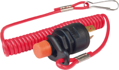 BEP 1001601 Kill Switch w/Lanyard. Ideal for adding engine-stop safety to older boats. 12/24V DC, Rating 10A at 1224V DC,