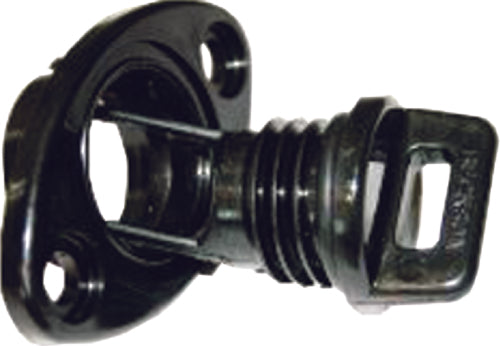 Beckson-DP10-Screw-Type-1"-Drain-Plug-With-Gasket-Black