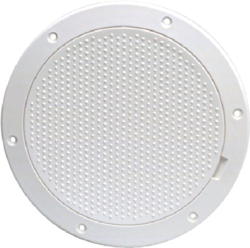 Beckson-Pry-Out-Deck-Plate-With-Standard-Trim-Ring, Dimple-Center, white