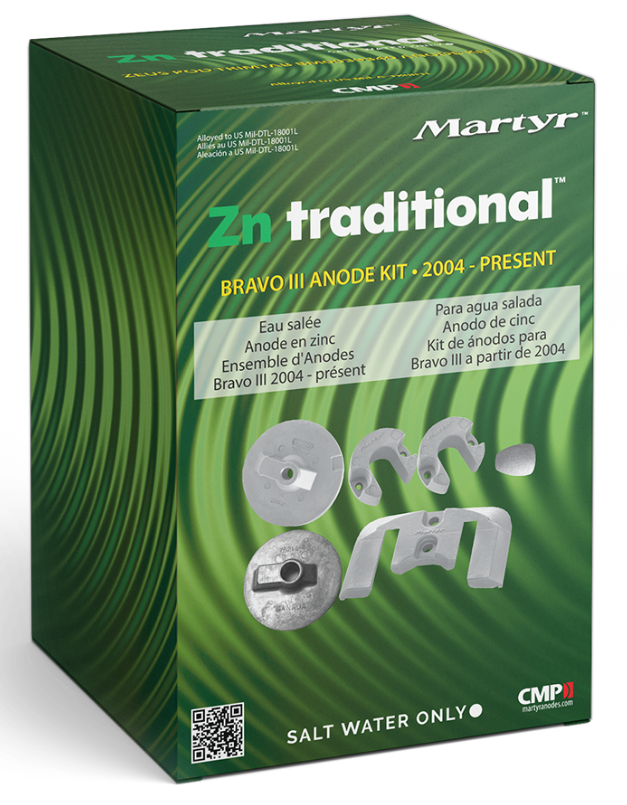 Martyr Anodes Bravo 3 2004 to present zinc anode kit