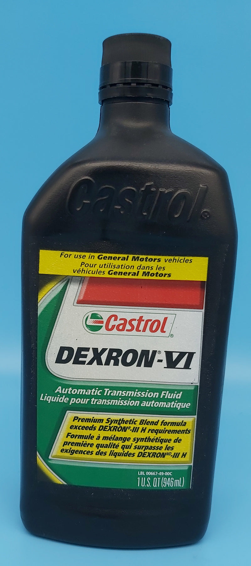 Castrol Dexron VI Automatic Transmission Fluid. We use this in our Borg Warner inboard transmissions.