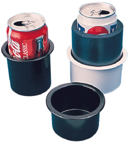 Sea-dog Line 588010 Flush Mount Drink Holder, Black. Accommodates drink containers up to 2-7/8 in diameter.