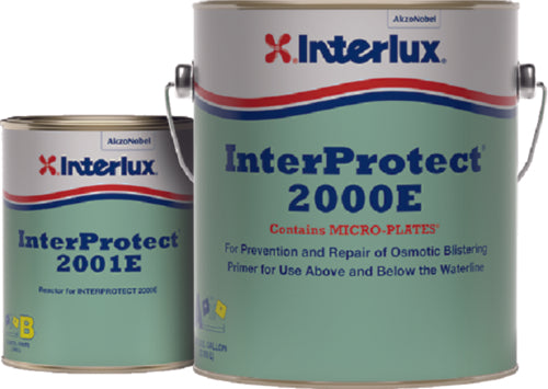 Interlux 2000EKITQTCA Interprotect Epoxy Primer, Gray, 1 Quart.  two-part epoxy coating protects fiberglass hulls from water absorption