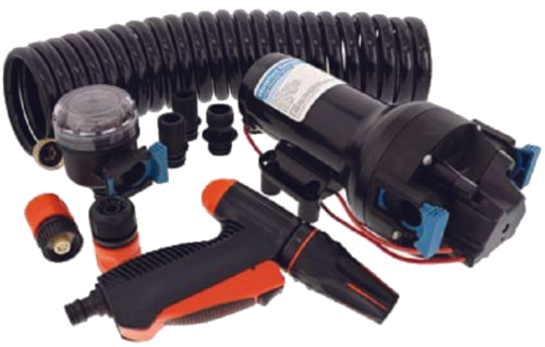 Jabsco P601J219N4A Hotshot™ Series Washdown Pump Kit w/Hose, 12V, 6GPM, 70 PSI.include 25' (7.6m) hose coil