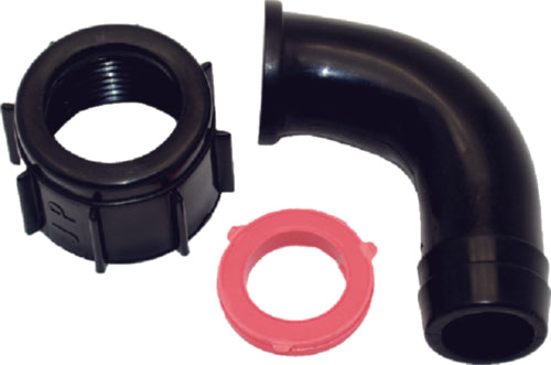 Johnson Pumps 92205 Dura Port 90 Degree Fitting for 500-1000 GPH Cartridge Bilge Pumps. Barbed end of fitting is 3/4" outside diameter.