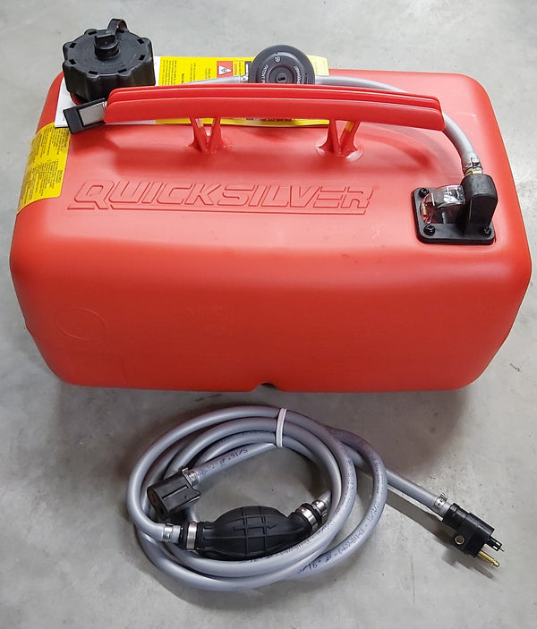 Quicksilver/Mercury 25 Liter Portable fuel tank and hose kit, with Gauge