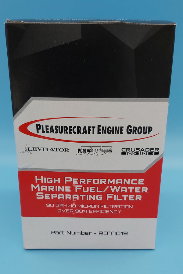 PCM part # R077019. Spin-on Fuel/Water separating filter. Used on most 2011 & newer PCM engines, Correct Craft boats, such as Nautique, Centurion and Supreme