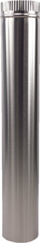 Dickinson  24” long, single walled pipe with a 1” crimp for connecting on one side, 304 stainless steel 26ga, used to expel exhaust gases.