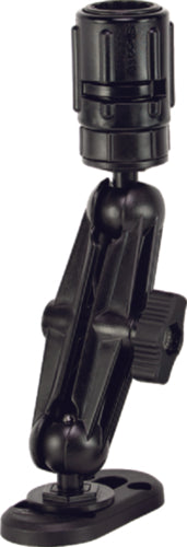 Scotty-ball-mount-system-w-gear-head-track provides a mounting receptacle for a variety of Scotty post mount accessories