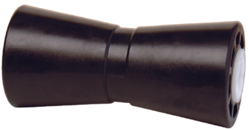 Tie Down Engineering Hull Sav'r Poly Vinyl Black Roller 86409. Black poly vinyl rollers are long lasting, absorb shock, cut resistant will not mark your boat. 8" Keel with 5/8" hole. 