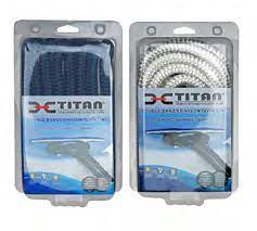 Titan Premium Double Braid Nylon Dock Lines, Black, 1/2" x 15'