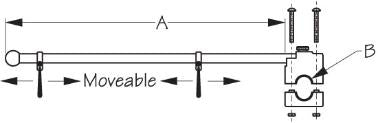 sea-dog line adjustable rail mount flag pole dimension drawing